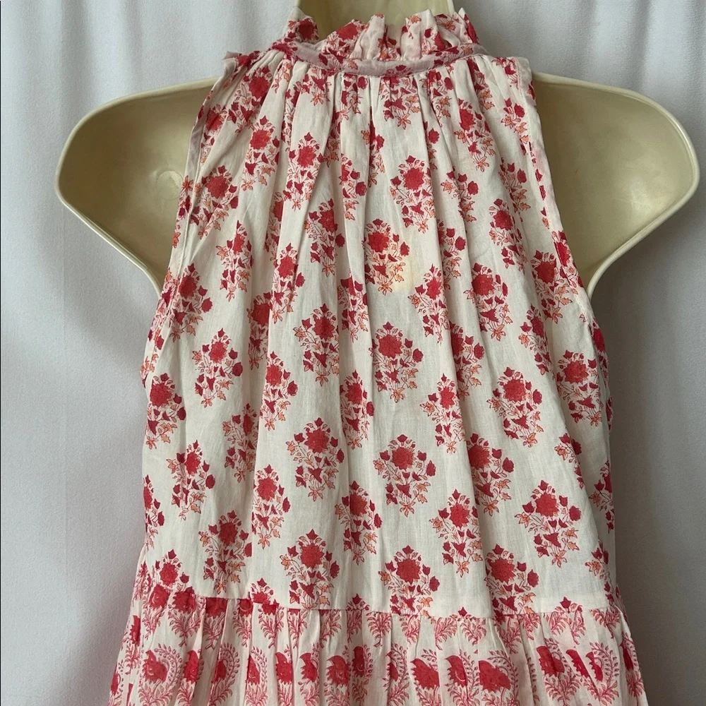 Ro's Garden NWT Red Floral Sofia Sleeveless Ruffle Short Dress **Size XS** 🌺🌺 - Picture 6 of 9